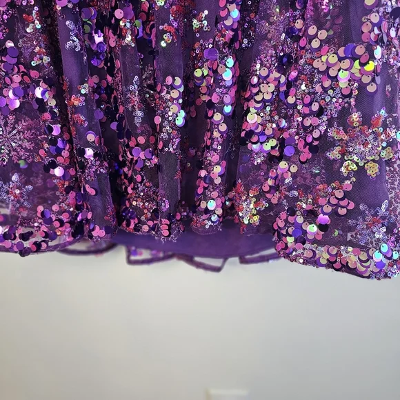 NWT Helsi Anita Strapless Sequin Fit & Flare Violet Dress XL 12-14 - Picture 6 of 13
